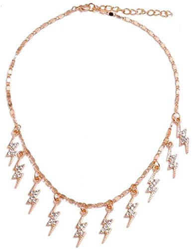 Preisvergleich Produktbild Halskette Gold Kristall Blitz Halskette Choker Kette Halskette Frauen Mädchen Personalisierte Engel Halsketten Geschenkzubehör Schmuck