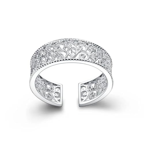 Anneau ajusté creux ouvert bague anti serrage ajustable pour les mains des femmes
