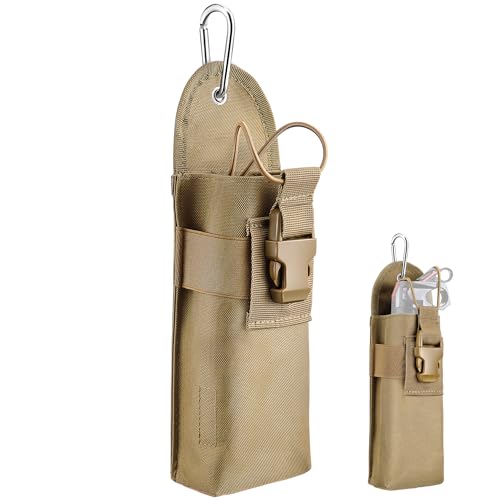 1 Pack Bear Spray Holster with Quick Release Buckle (Spray Not Included) Nylon Holster with Hook & Loop for 7.9 & 9.2fl Oz Canister Portable Pouch & Elastic Cord Design for Hiking Camping (Yellow)