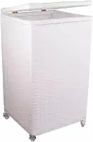 Cesto de Roupas 40x40x70 com Rodinhas 100 Litros Fibra Sintética (Branco)