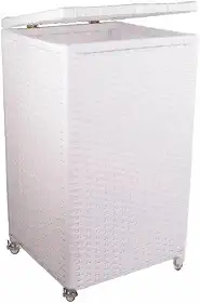 Cesto de Roupas 40x40x70 com Rodinhas 100 Litros Fibra Sintética (Branco)