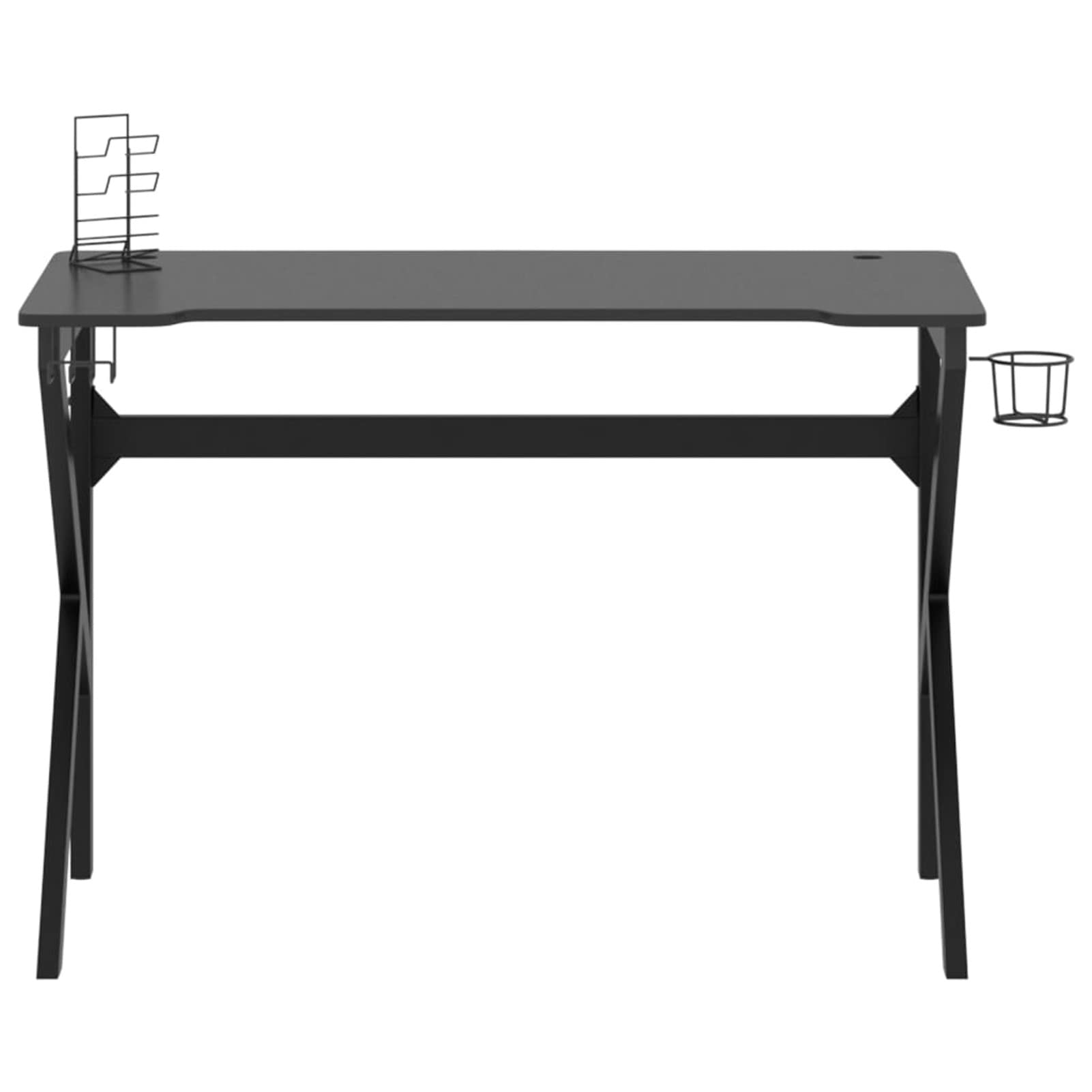 Homgoday Bureau de jeu avec pieds en forme de K noir 110 x 60 x 75 cm, mobilier pour maison intérieure extérieure salon chambre à coucher