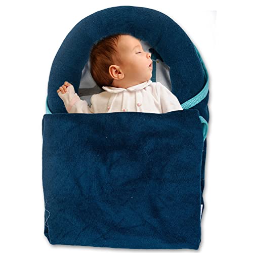 Image of BAYBEE Baby Swaddle Wrap for New Born | Adjustable Swaddle for New Born Baby | 100% Cotton Baby Wrapper Newborn Blanket for Sleep Sack 0-6 Months Babies (Dark Blue)