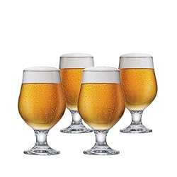 RUVOLO Jogo de Taças de Vidro Beer Master para Cerveja 380 ml 4 Peças