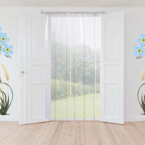 Image of Kuber Industries .30MM Pack of 1| Rings AC Curtain | PVC Door Window Curtain | Curtains for Door | Curtain for Bathroom | Waterproof Shower Curtain | 7 Feet| Transparent