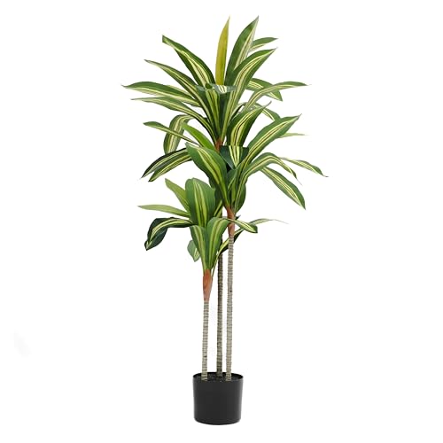 Valyria Home - Drácena Artificial 120 cm - Planta Artificial Realista - Decoración de Hogar y Oficina - Árbol Tropical de Plástico de Interior y Exterior - Dracaena Artificial