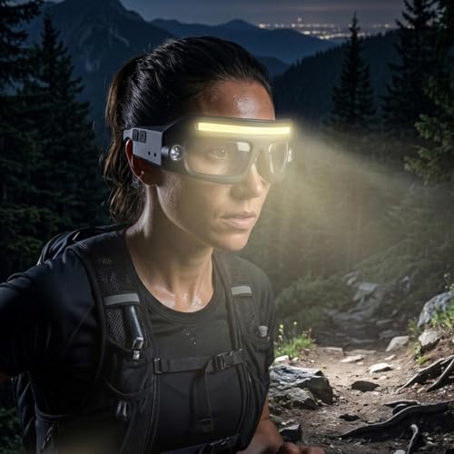 Gafas deportivas de running con luz LED que eliminan las linternas de cabeza pesadas 3