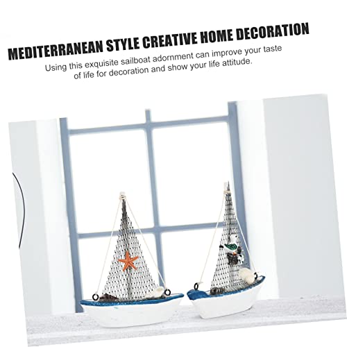 PRETYZOOM 4 Pcs Mini Veleiro Decoração Colorida Decoração De Festa Náutica Decoração De Mesa Náutica