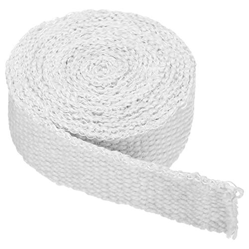 PATIKIL 2'x1/8'x157' Leña Estufa Junta, Cerámica Fibra Plana Alta-Temperatura Resistente Sello Cuerda para Estufas Chimenea Puerta, Blanco