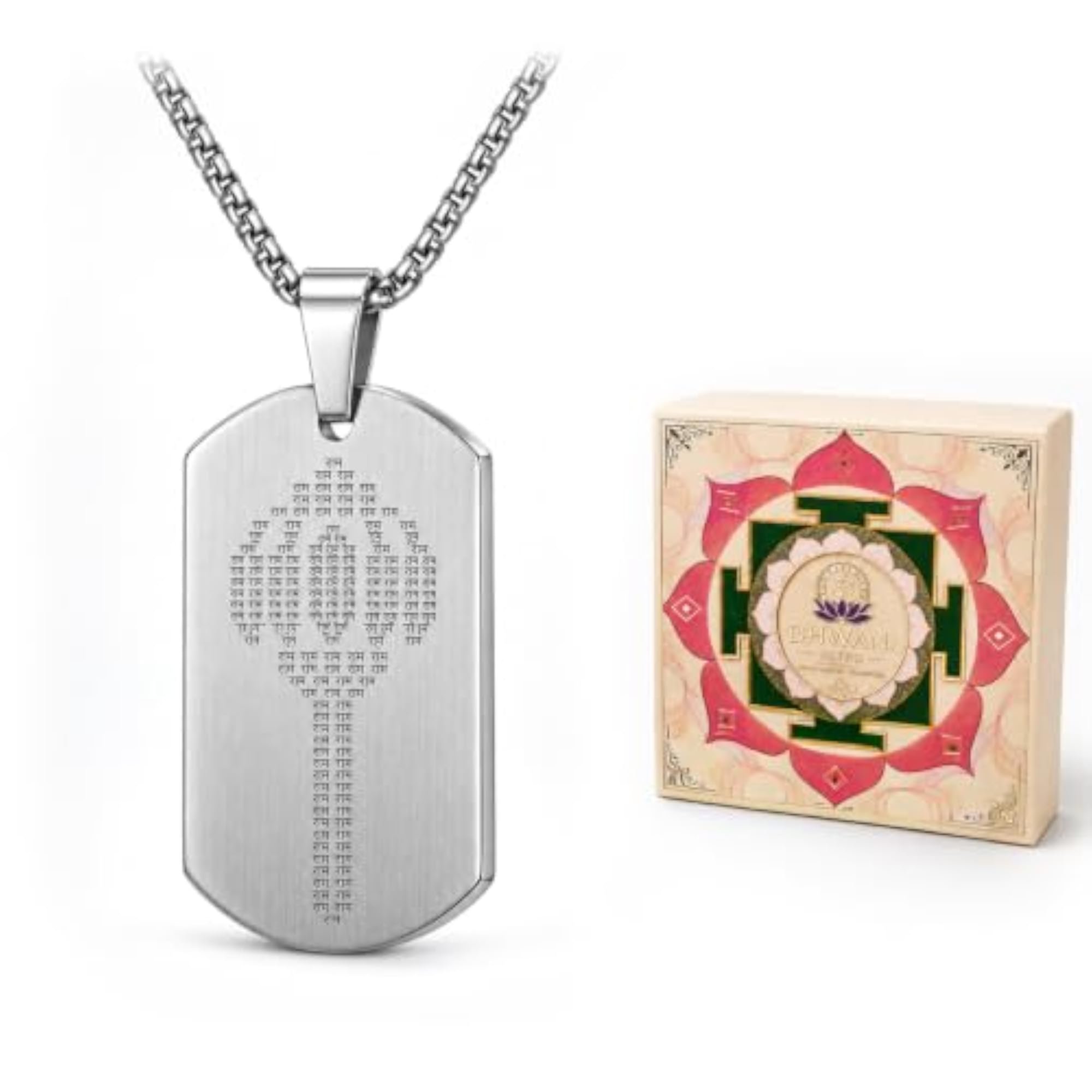 Sacred Lord Ram Name Stainless Steel Pendant Necklace