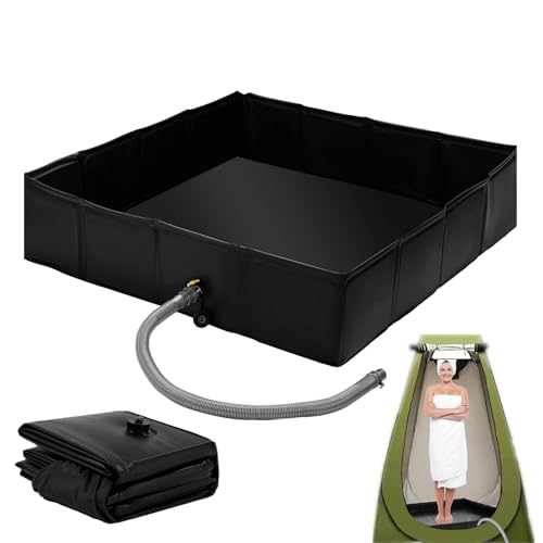 Base de ducha portátil | Base plegable para exteriores, agujero de drenaje, cuenca impermeable para campamentos de baño de mascotas