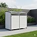 Mucola Mülltonnenbox 240 L aus Holz in Anthrazit/Weiß – stabile Mülltonnenverkleidung mit Rückwand für 1 Tonne – wetterfeste Tonnenbox 140 × 85 × 127 cm für Garten & Einfahrt