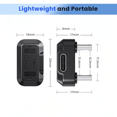 Image of ZORBES USB Type-C to Type-C OTG Adapter for Lavalier Microphone, 180 U-Shaped USB-C Male to Female Connector, Fast Charging & 480mbps Data Transfer, Elbow Converter for DJI Mic Mini, Mic3
