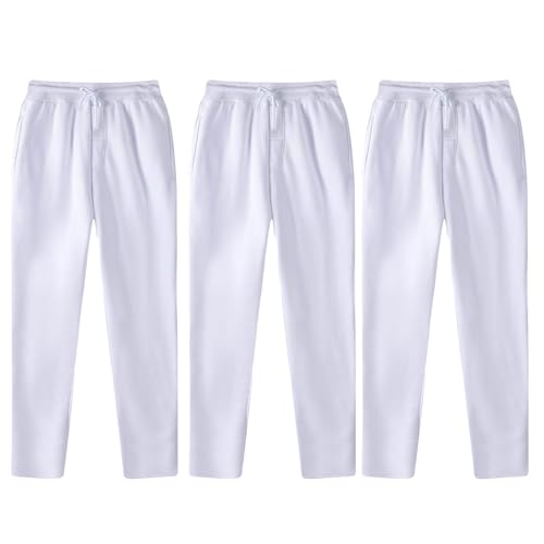 3 Pack Mens Sweatpants Wide Leg Open Bottom Lounge Sweat Pants for Men Fleece Active Tech Sweatpants 3PC-