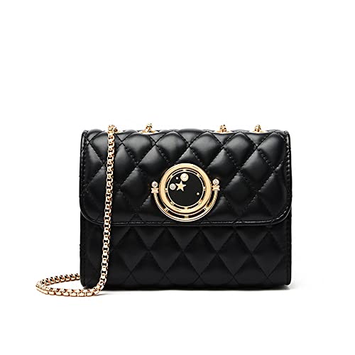 Sac à bandoulière noir pour femme en cuir synthétique chic