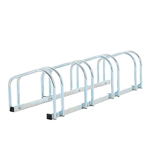 Price comparison product image HOMCOM Bike Stand Parking Rack Floor or Wall Mount Bicycle Cycle Storage Locking Stand (4 Racks