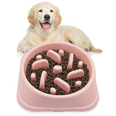 Suhaco Slow Feeder Dog Bowls Dog Food Bowl Slow Feeder Prevent Choking & Overeating, Non Slip Dog Slow Eating Bowl for Small & Medium Dogs Puzzle Pet Feeding Bowls (Pink)