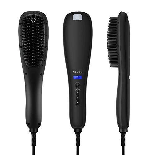 Hair Straightener Brush, Baililai Ceramic Heating Plate Hair Straightening Brush, Anti- Scald, Scratch-Resistant, Auto Shut Off, Anion Spray Styling Straightening Brush