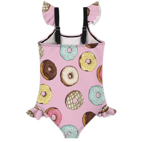 Image of Girls One Piece Swimsuit Macaroni Cheese Pasta Food Ruffles Swimwear Bathing Suits 3-12 Years