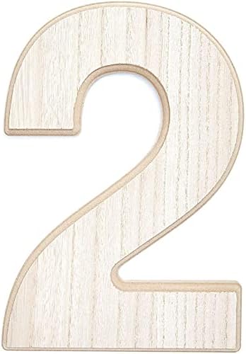 Unfinished Wood Number 2 for Crafts (12 in)