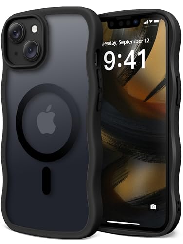 Coque iPhone 13/14 MagSafe à bord ondulé antichoc avec protection caméra intégrée
