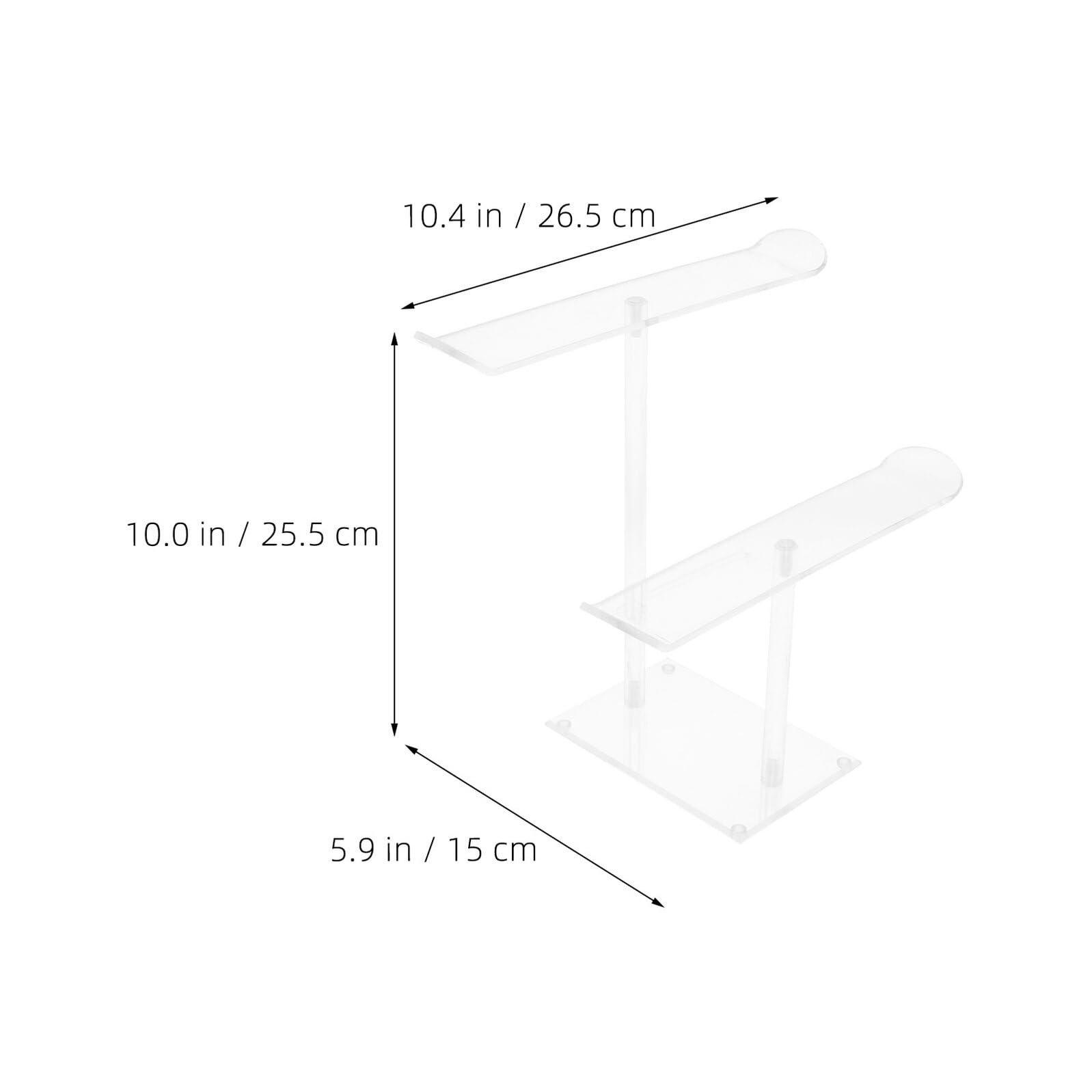 VALICLUD Soporte Organizador de Joyería Transparente de Acrílico, Expositor de Pulseras de Doble Capa Base Antideslizante, Soporte para Collares y Diademas, Adecuado para Hogar y Tienda