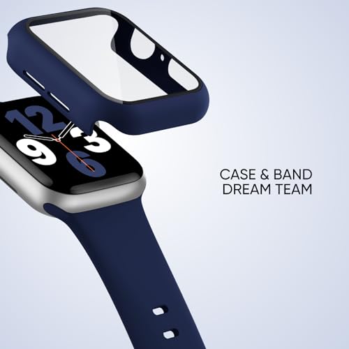 Image of Adorique 3-in-1 Compatible for Apple Watch Band 40mm 41mm 42mm 44mm 45mm 46mm, Soft Silicone Sport Strap for iWatch Series SE 10 9 8 7 6 5 4 3