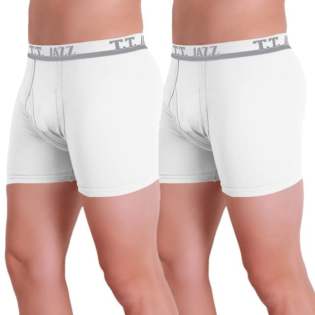t t Mens Jazz Fine Long Top Elastic Trunk Pack of 2 White-picture-17