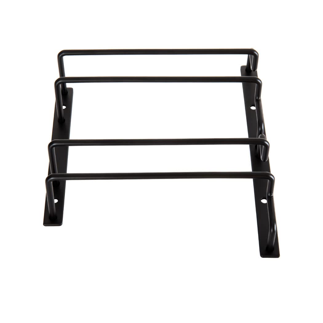 Dianoo 18 CM Black Wine Glass Rack, Under Cabinet Wine Glasses Holder, Hanging Stemware Rack for Cabinet Kitchen Bar 2 Rows - Image 3