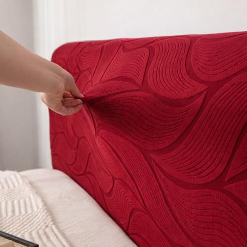 Image of HOMETHREADS Stretchable Velvet Headboard Cover | Soft, Dust-Proof & Wrinkle-Resistant Bed Back Protector | Fits Leather, Wooden & Fabric Bedsides | for 5ft to 5.5ft Beds (Maroon, 150x65Cm)