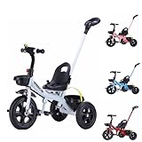 2025new 子供用三輪車 手押し棒付き 幼児用バイク リアフレームとペダルとベビーカー機能付き（回転式ハンドル&軽量設計） 走る 乗り物 乗用玩具 組立簡単 1～7歳対応 誕生日・ひな祭り・子供の日・クリスマスプレゼント 屋内/屋外兼用 アウトドア遊びに最適