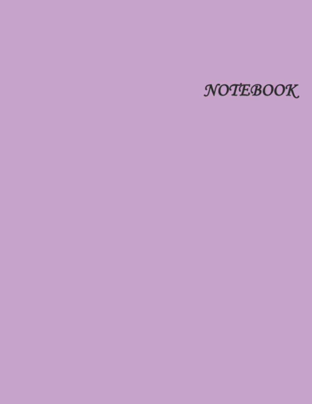Notebook: Lilac Cover - Unlined Notebook - Large (8.5 x 11 inches) - 110 Pages (Unlined Notebook Single Color Cover)