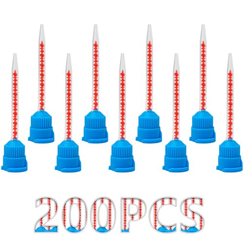 Premium Dental Impression Mixing Tips, Dental Mixing Nozzles Tips with 10:1 Ratio, Precise Tube Static Mixer for Dental Impression, 200 Packs