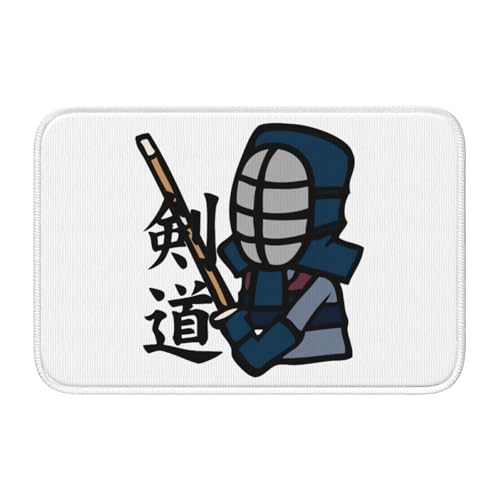 玄関マット 剣道 稽古 日本 和風 バスマット 室内 屋外 足拭きマット カーペット おしゃれ 北欧 滑り止め付き 洗える ベットルーム 浴室 台所 寝室 業務用 家庭用 40×60cm
