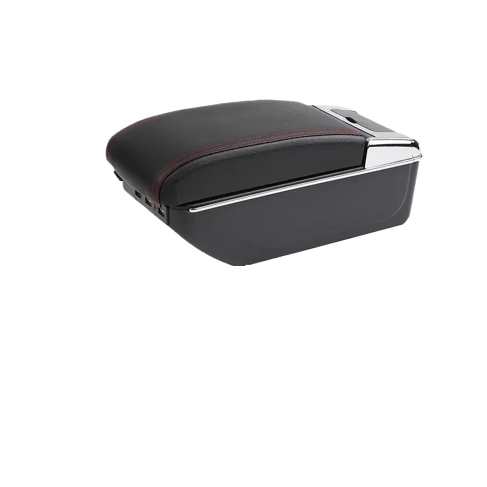 Ggwqoops Car Armrests For Seat For Ibiza 6j 6L Car Armrest Retrofit Parts Storage Box Accessories Interior Details Armrest Box(C red line 7USB)