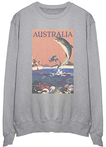 Sweatshirt de Pêche Australien Coupe Large Grand Confort en Coton Doux Résistant