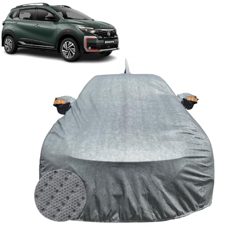 Image of Car Cover for Nissan Gravite (2026) | 100% Waterproof Cover with Antenna & Reflective Mirror Pockets | Dustproof, Scratchproof, Heatproof Gravite Car Cover |Soft Cotton Lining| Grey