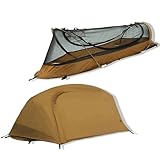 Inuitz Tienda de campaña 1 Persona Ultraligera – Ligera y Resistente 1 kg – Montaje rápido con Clavos y Cordones – Ideal para Camping, Trekking y Senderismo en Solitario