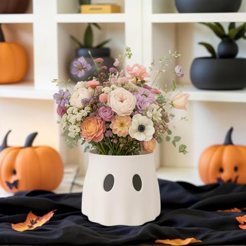 Ghost Bucket Planter, Cute Ghost Indoor Outdoor Decorative Pot, Halloween Candy Bowl, Funny Ghost Bucket Vase Planter, Candy Bowl Decor, Booty Ghost Pot for Flowers, Gifts for Halloween Christmas - Image 7