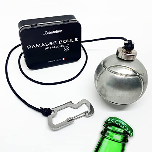 Eleactive Magnetic Petanque Ball Pickup Pro Zubehör für Amateure und Wettkampf Ultrastarker Neodym-Magnet Flaschenöffner und integrierter...