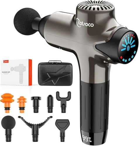 Cotsoco Deep Tissue Massage Gun with 4800mAh Battery and Multicol...