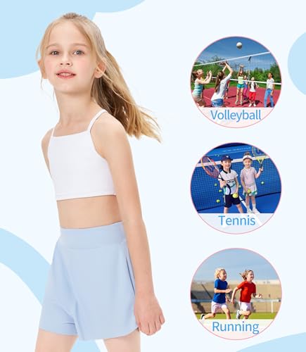 Girls Athletic Shorts High Waisted with Pockets Lightweight Soft Quick Dry Running Shorts for Kids Sports4