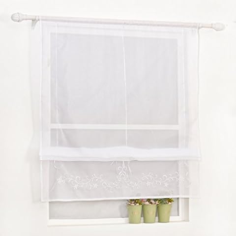 Yujiao Mao Voile Embroidered Drawstring Roman Blind Cover