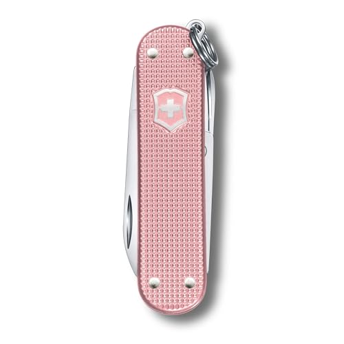Image of Victorinox Classic SD Alox Swiss Army Knife, Compact, 5 Functions, Swiss Made Pocket Knife with Small Blade, Screwdriver and Key Ring - Cotton Candy (Pink)