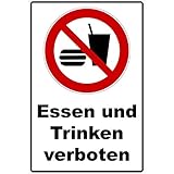 Schild Essen und Trinken verboten Schild Verbotszeichen Mehrfarbig 30 x 20 x 0,3 cm Hartschaumplatte