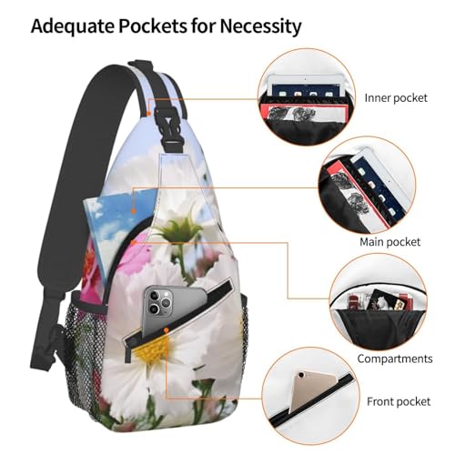 Bolso Cruzado Floral Negro para Hombre y Mujer miniatura 4
