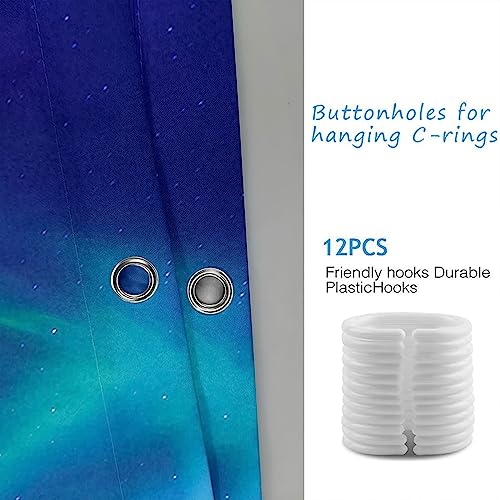 Rideau de douche imperméable 300x200cm anti-moisissure en polyester lavable