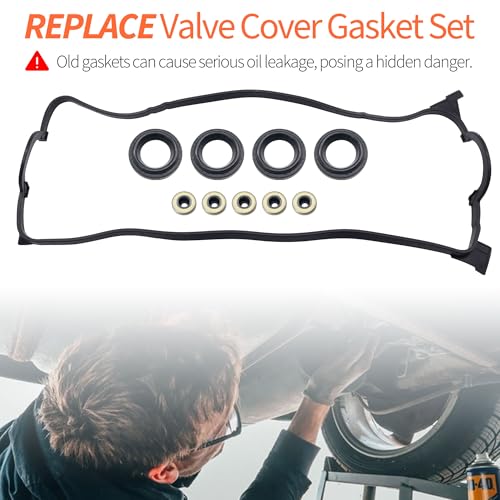 Image of HiSport Valve Cover Gasket Set - Compatible with Honda 1992-2000 Civic 1993-1997 Civic del Sol 1.6L - Replace VS50499R