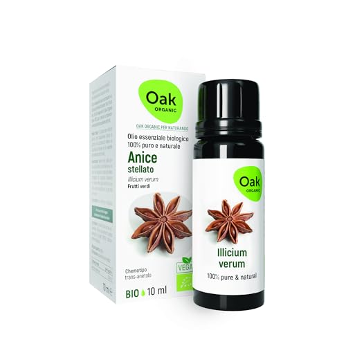 OAK ORGANIC Per NATURANDO Olio essenziale Anice Stellato 10 ML – Integratore alimentare Bio & Vegan