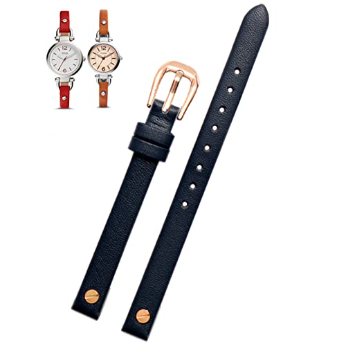 Bracelet de montre cuir véritable 8 mm pour Fossil femme luxe